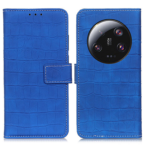 Custodia Portafoglio In Pelle Cover con Supporto K08Z per Xiaomi Mi 13 Ultra 5G Blu Notte