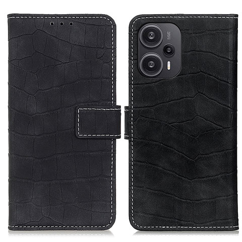 Custodia Portafoglio In Pelle Cover con Supporto K08Z per Xiaomi Poco F5 5G Nero