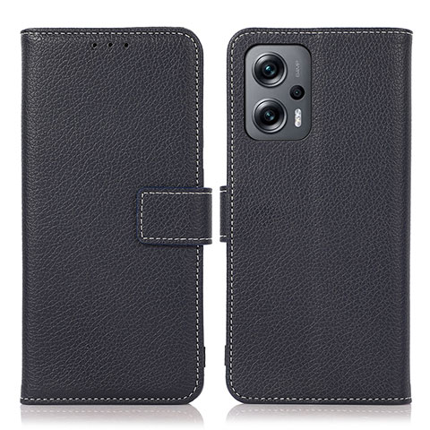 Custodia Portafoglio In Pelle Cover con Supporto K08Z per Xiaomi Redmi Note 11T Pro 5G Blu Notte