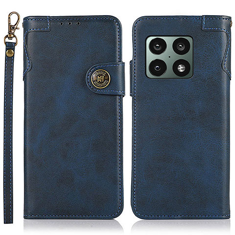 Custodia Portafoglio In Pelle Cover con Supporto K09Z per OnePlus 10 Pro 5G Blu