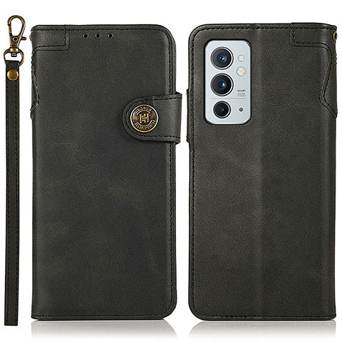 Custodia Portafoglio In Pelle Cover con Supporto K09Z per OnePlus 9RT 5G Nero