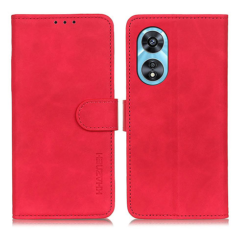 Custodia Portafoglio In Pelle Cover con Supporto K09Z per Oppo A1 5G Rosso