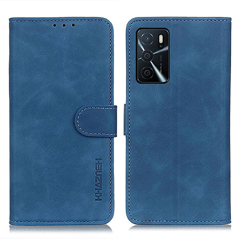 Custodia Portafoglio In Pelle Cover con Supporto K09Z per Oppo A16s Blu