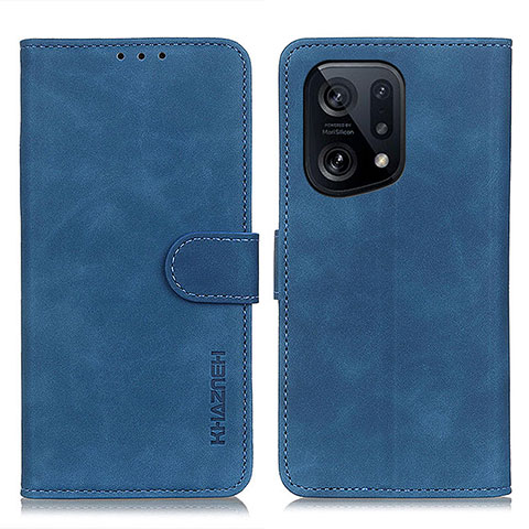 Custodia Portafoglio In Pelle Cover con Supporto K09Z per Oppo Find X5 5G Blu