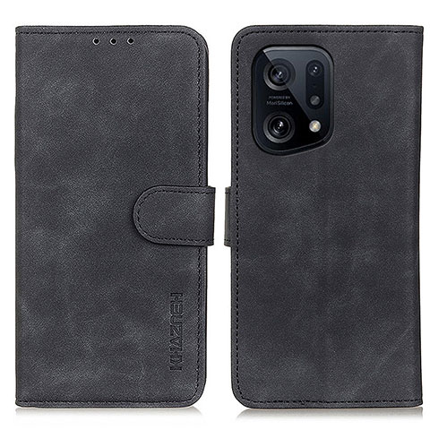 Custodia Portafoglio In Pelle Cover con Supporto K09Z per Oppo Find X5 5G Nero