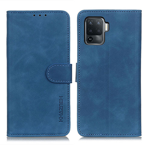 Custodia Portafoglio In Pelle Cover con Supporto K09Z per Oppo Reno5 F Blu