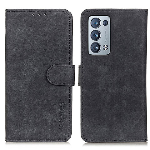 Custodia Portafoglio In Pelle Cover con Supporto K09Z per Oppo Reno6 Pro+ Plus 5G Nero