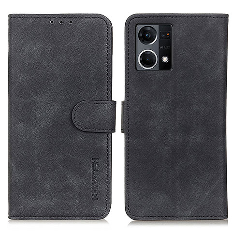 Custodia Portafoglio In Pelle Cover con Supporto K09Z per Oppo Reno7 4G Nero