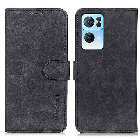 Custodia Portafoglio In Pelle Cover con Supporto K09Z per Oppo Reno7 Pro 5G Nero