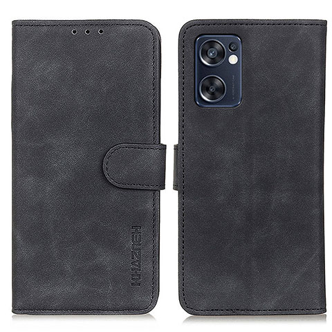 Custodia Portafoglio In Pelle Cover con Supporto K09Z per Oppo Reno7 SE 5G Nero