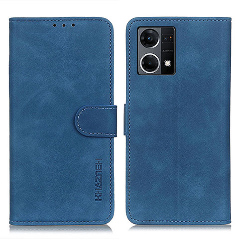 Custodia Portafoglio In Pelle Cover con Supporto K09Z per Oppo Reno8 4G Blu