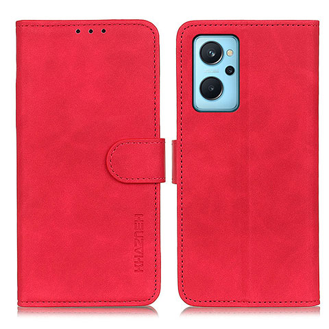 Custodia Portafoglio In Pelle Cover con Supporto K09Z per Realme 9i 4G Rosso