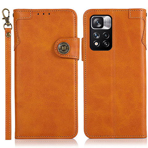 Custodia Portafoglio In Pelle Cover con Supporto K09Z per Xiaomi Mi 11i 5G (2022) Marrone