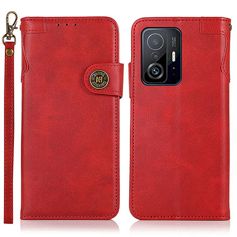 Custodia Portafoglio In Pelle Cover con Supporto K09Z per Xiaomi Mi 11T Pro 5G Rosso