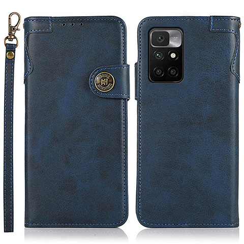 Custodia Portafoglio In Pelle Cover con Supporto K09Z per Xiaomi Redmi 10 (2022) Blu