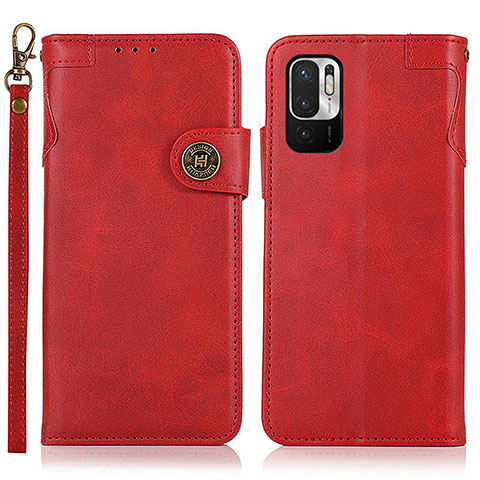 Custodia Portafoglio In Pelle Cover con Supporto K09Z per Xiaomi Redmi Note 10 JE 5G Rosso