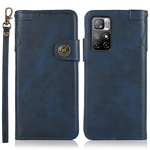 Custodia Portafoglio In Pelle Cover con Supporto K09Z per Xiaomi Redmi Note 11 5G Blu