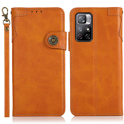 Custodia Portafoglio In Pelle Cover con Supporto K09Z per Xiaomi Redmi Note 11 5G Marrone