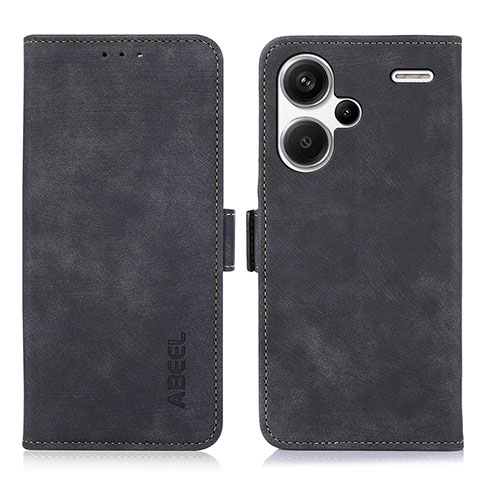 Custodia Portafoglio In Pelle Cover con Supporto K09Z per Xiaomi Redmi Note 13 Pro+ Plus 5G Nero