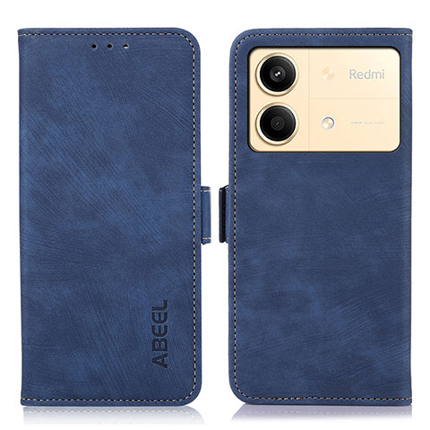 Custodia Portafoglio In Pelle Cover con Supporto K09Z per Xiaomi Redmi Note 13R Pro 5G Blu