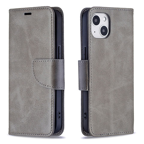 Custodia Portafoglio In Pelle Cover con Supporto L01 per Apple iPhone 13 Grigio