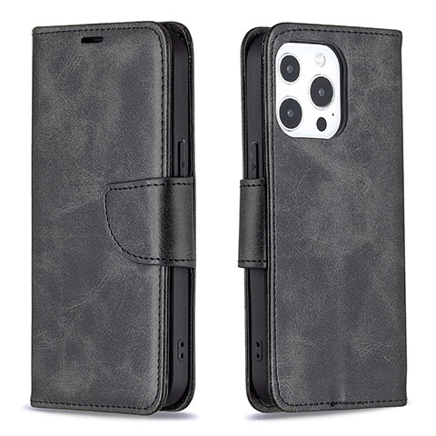 Custodia Portafoglio In Pelle Cover con Supporto L01 per Apple iPhone 13 Pro Nero