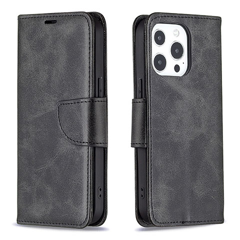 Custodia Portafoglio In Pelle Cover con Supporto L01 per Apple iPhone 15 Pro Max Nero