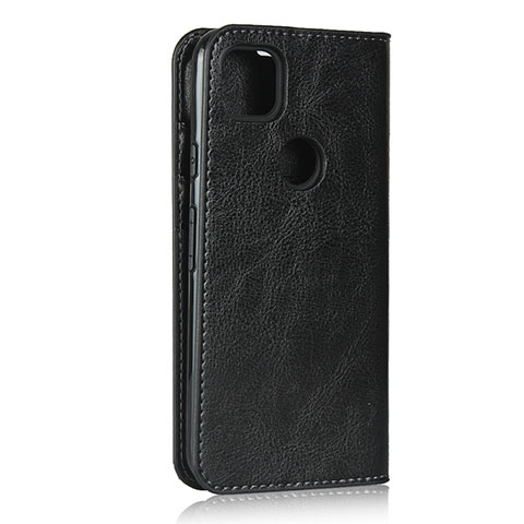 Custodia Portafoglio In Pelle Cover con Supporto L01 per Google Pixel 4a Nero