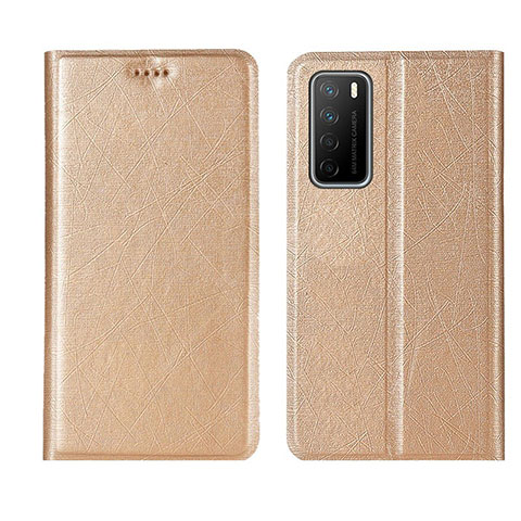 Custodia Portafoglio In Pelle Cover con Supporto L01 per Huawei Honor Play4 5G Oro