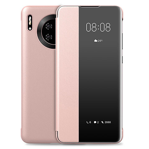 Custodia Portafoglio In Pelle Cover con Supporto L01 per Huawei Mate 30 5G Oro Rosa