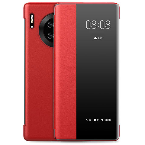 Custodia Portafoglio In Pelle Cover con Supporto L01 per Huawei Mate 30 5G Rosso