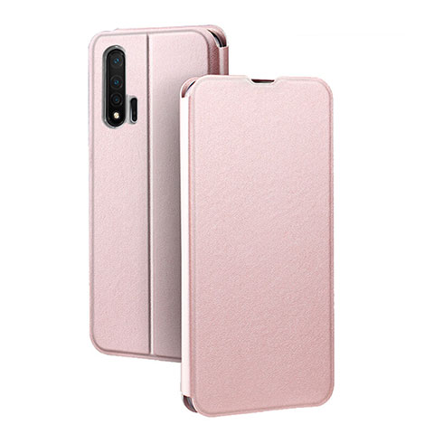 Custodia Portafoglio In Pelle Cover con Supporto L01 per Huawei Nova 6 Oro Rosa