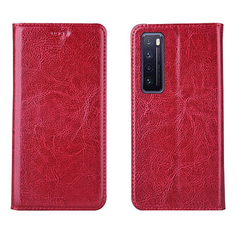 Custodia Portafoglio In Pelle Cover con Supporto L01 per Huawei Nova 7 5G Rosso