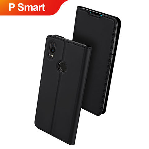 Custodia Portafoglio In Pelle Cover con Supporto L01 per Huawei P Smart (2019) Nero