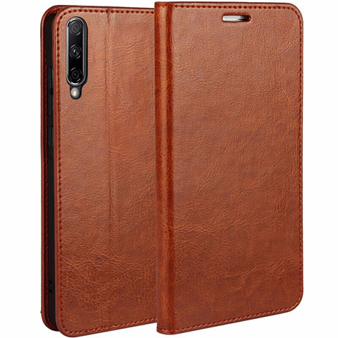 Custodia Portafoglio In Pelle Cover con Supporto L01 per Huawei P Smart Pro (2019) Arancione