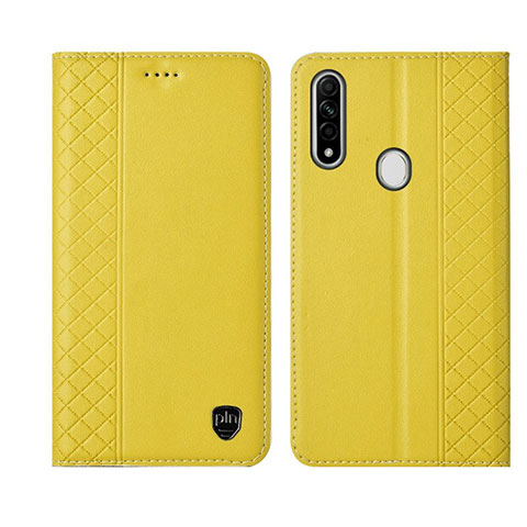 Custodia Portafoglio In Pelle Cover con Supporto L01 per Oppo A31 Giallo