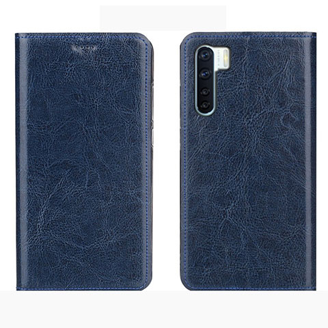 Custodia Portafoglio In Pelle Cover con Supporto L01 per Oppo A91 Blu