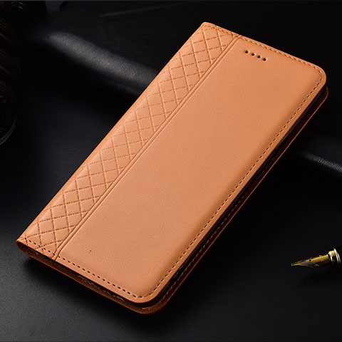 Custodia Portafoglio In Pelle Cover con Supporto L01 per Oppo Find X2 Arancione