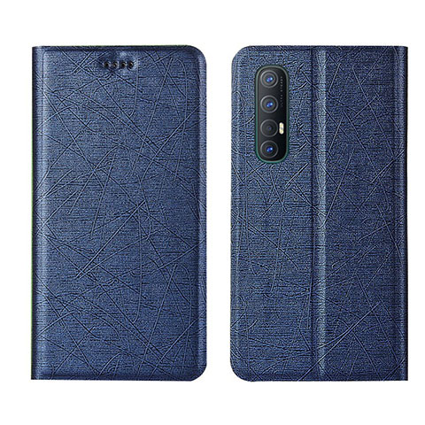 Custodia Portafoglio In Pelle Cover con Supporto L01 per Oppo Reno3 Pro Blu