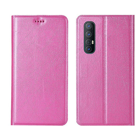 Custodia Portafoglio In Pelle Cover con Supporto L01 per Oppo Reno3 Pro Rosa