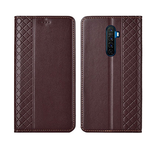 Custodia Portafoglio In Pelle Cover con Supporto L01 per Realme X2 Pro Marrone