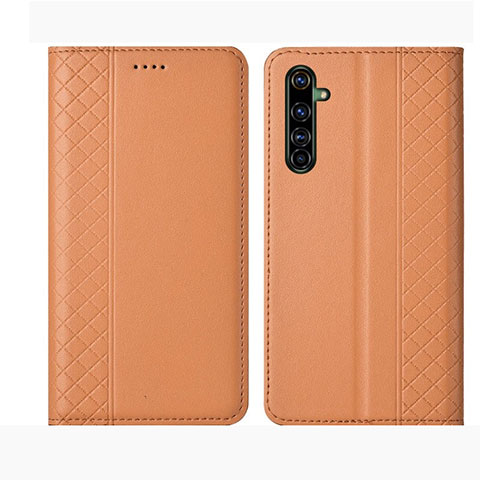 Custodia Portafoglio In Pelle Cover con Supporto L01 per Realme X50 Pro 5G Arancione