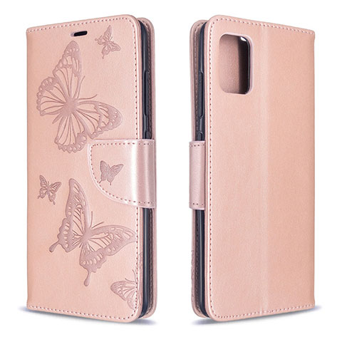 Custodia Portafoglio In Pelle Cover con Supporto L01 per Samsung Galaxy A51 5G Oro Rosa