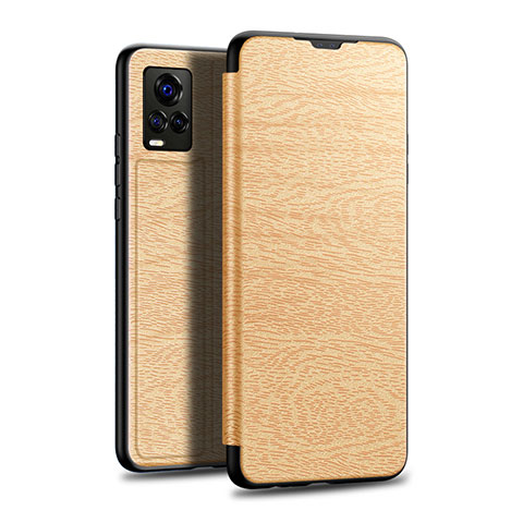 Custodia Portafoglio In Pelle Cover con Supporto L01 per Vivo V20 Pro 5G Oro