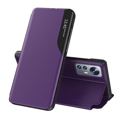 Custodia Portafoglio In Pelle Cover con Supporto L01 per Xiaomi Mi 12 5G Viola