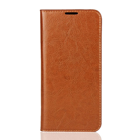 Custodia Portafoglio In Pelle Cover con Supporto L01 per Xiaomi Mi 9 Lite Arancione