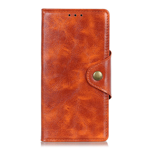 Custodia Portafoglio In Pelle Cover con Supporto L01 per Xiaomi Redmi Note 9 Pro Arancione