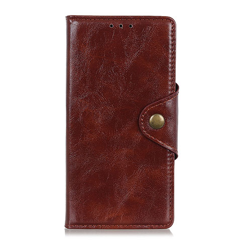 Custodia Portafoglio In Pelle Cover con Supporto L01 per Xiaomi Redmi Note 9 Pro Marrone