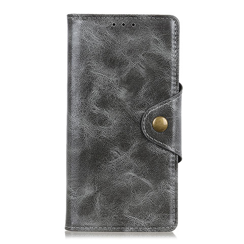 Custodia Portafoglio In Pelle Cover con Supporto L01 per Xiaomi Redmi Note 9 Pro Max Grigio