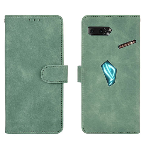 Custodia Portafoglio In Pelle Cover con Supporto L01Z per Asus ROG Phone II ZS660KL Verde